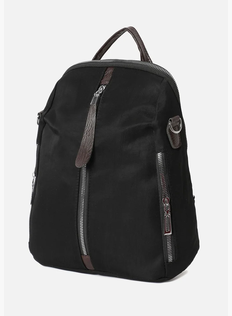 Haute Sauce Solid Casual Backpack with Zip Lock For Women
