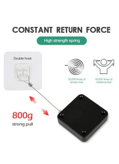 KHAJUL Automatic Sensor Door Closer Punch-Free, Adjustable Surface Door Device for Light Wooden and Sliding Doors, 800 Tension, 1.2m Elongation, 1.2mm Line Thickness, Home Improvement, Suitable for Toilets and Track Sliding Doors (Black)  - Image 2