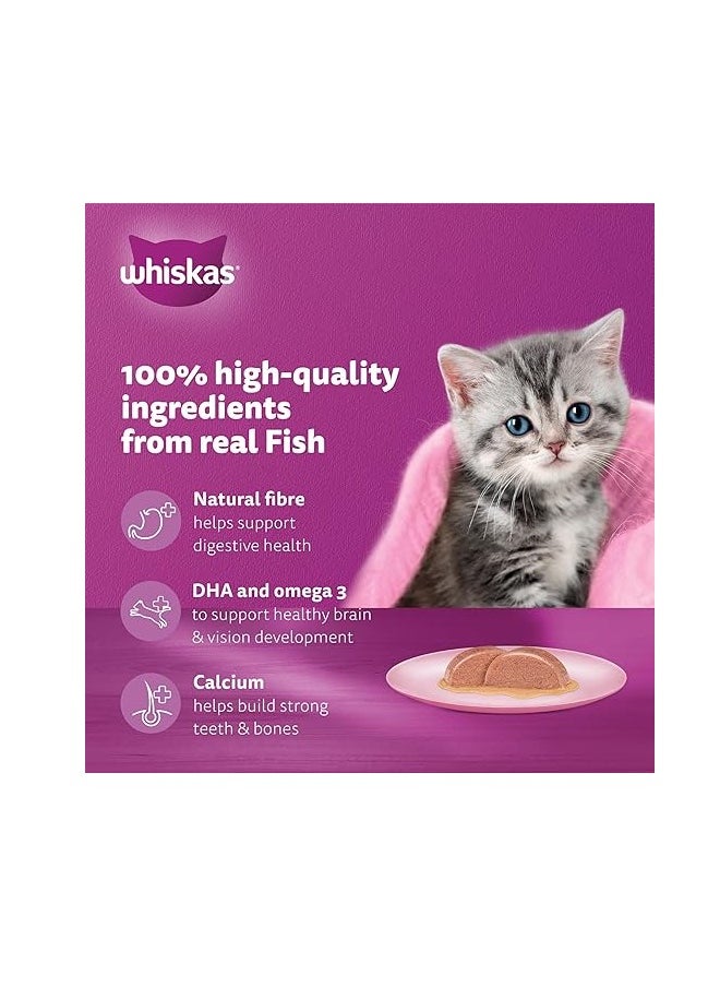 Whiskas Junior wet cat food, tuna in jelly, wet cat food for kittens, pack of 48 x 80g, for cats aged 2 to 12 months.