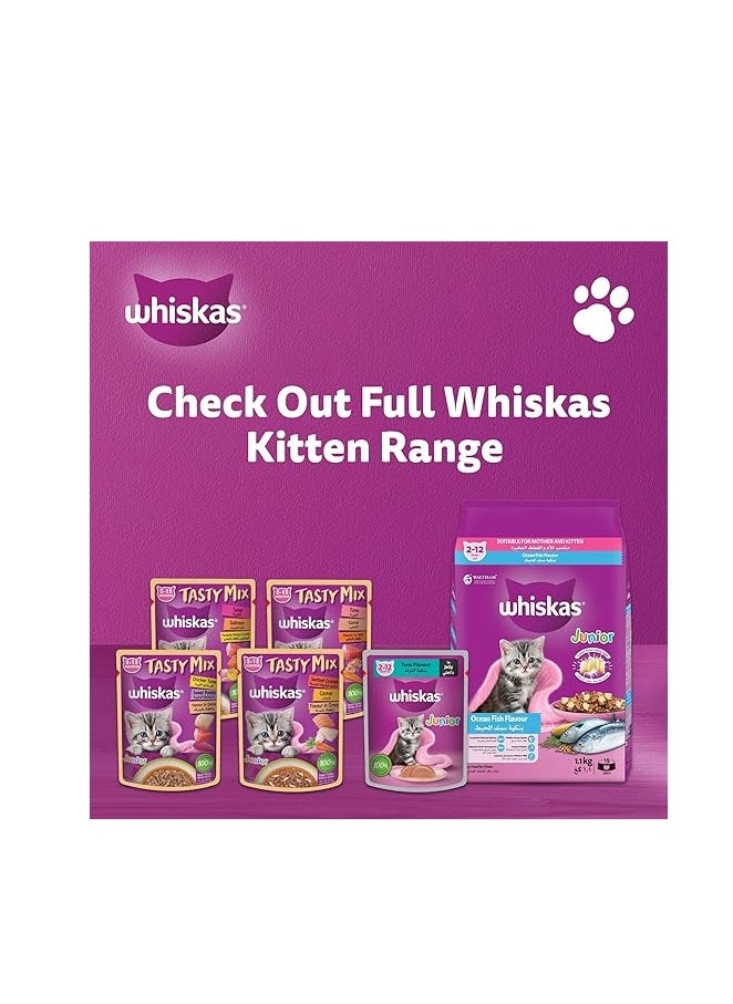 Whiskas Junior wet cat food, tuna in jelly, wet cat food for kittens, pack of 48 x 80g, for cats aged 2 to 12 months.
