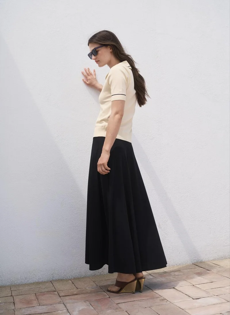 MANGO Polo-neck sweater with contrasting trims