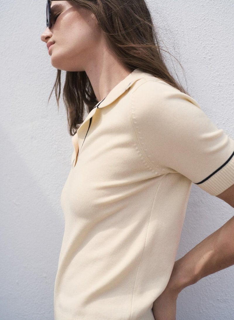 MANGO Polo-neck sweater with contrasting trims - Image 3