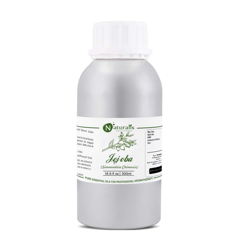 Naturalis Essence of Nature Extra Virgin & Unrefined Cold Pressed Golden Jojoba Carrier Oil for face and Hair - 500ml - Image 1