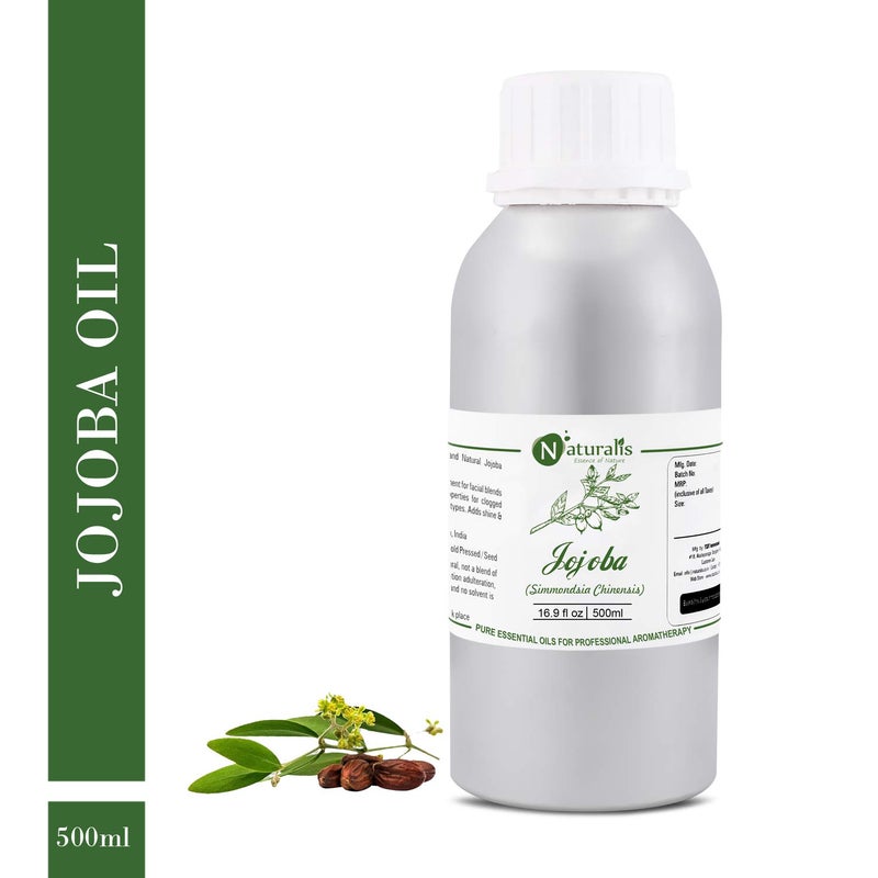 Naturalis Essence of Nature Extra Virgin & Unrefined Cold Pressed Golden Jojoba Carrier Oil for face and Hair - 500ml - Image 2