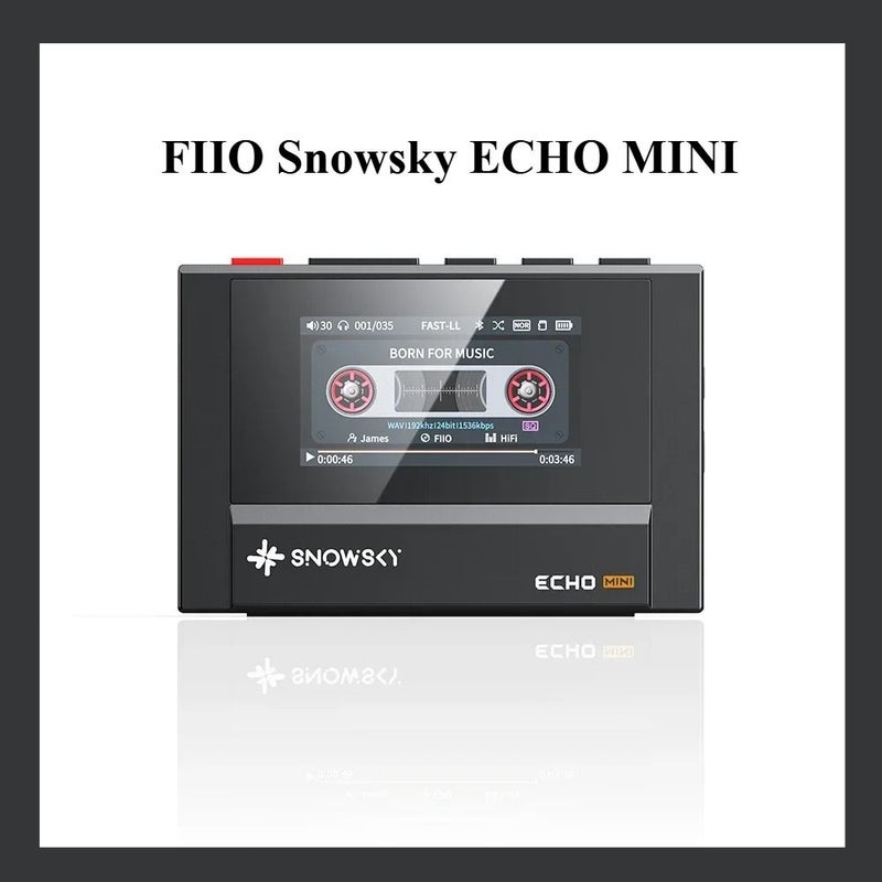 FiiO Snowsky Echo Mini HiFi Bluetooth MP3 Player Walkman Pure Music 15H Playtime 3.5mm and 4.4mm Output, Black - Image 1