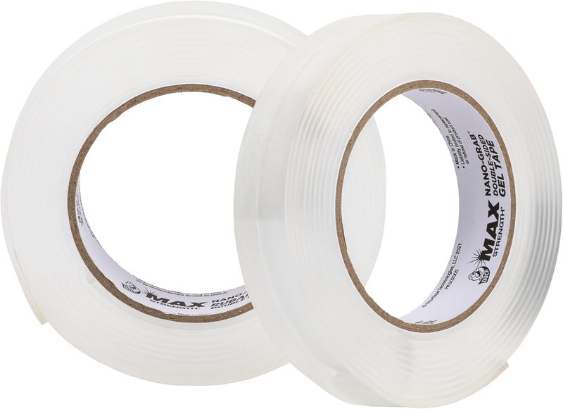Duck Max Strength Double-Sided Gel Tape with Nano-Grab Technology, Heavy Duty, Multi-Purpose & Removable Adhesive, 0.94 in. x 10 ft, Clear, 2 Rolls - Image 3