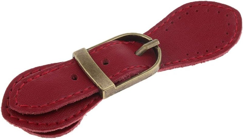 klarako Sew on Real Leather Bag Tab Buckles Closure Replacement Repair Making DIY klarakoRed - Image 1
