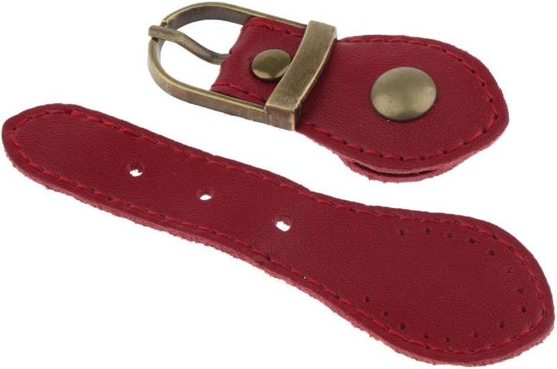 klarako Sew on Real Leather Bag Tab Buckles Closure Replacement Repair Making DIY klarakoRed - Image 5