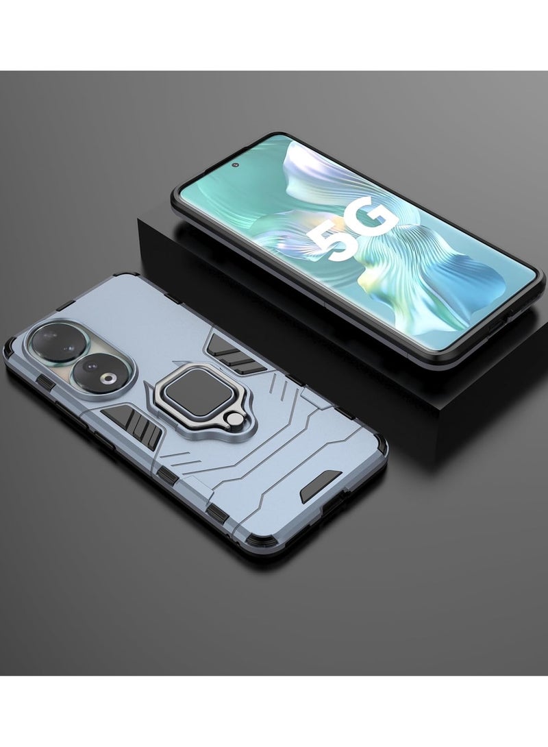 VKL Honor 90 Case, Built-in 360° Rotate Ring Kickstand, Military Grade Shockproof Test, Heavy Duty Shockproof Protective Case for Honor 90 (6.7"), Blue - Image 3