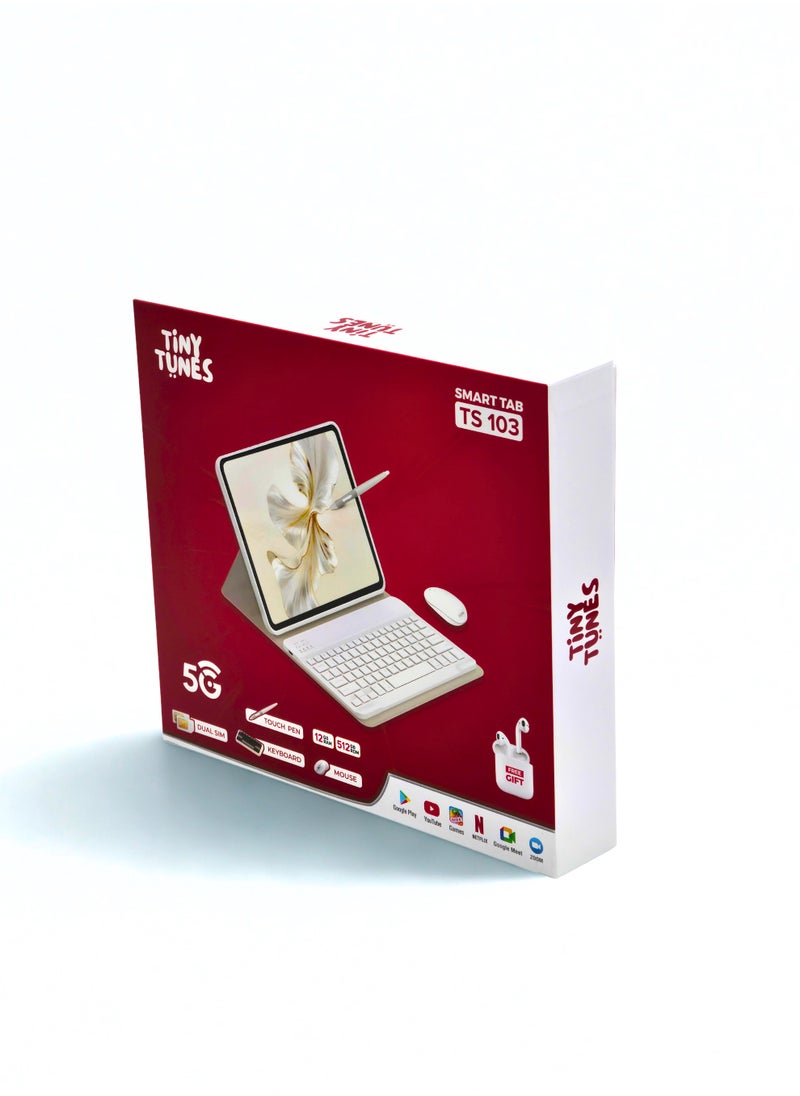 Tiny Tunes - TS103 10 inch Smart Tablet | Dual SIM | Touch Pen | Keyboard | Mouse | Earbud - Image 1