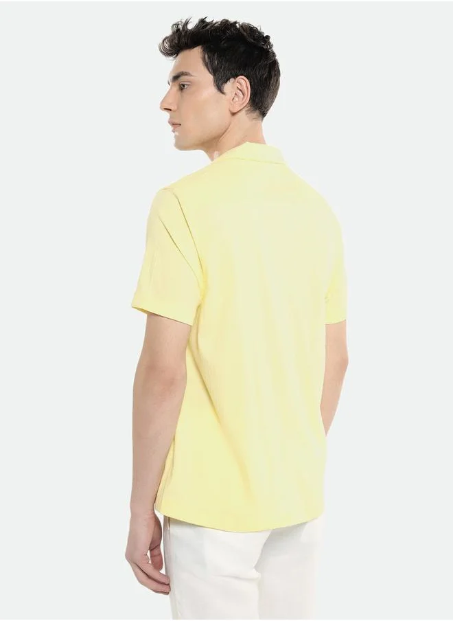 دينيس لينغو Textured Casual Shirt with Buttons by Styli