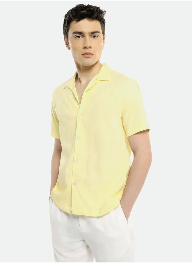 دينيس لينغو Textured Casual Shirt with Buttons by Styli