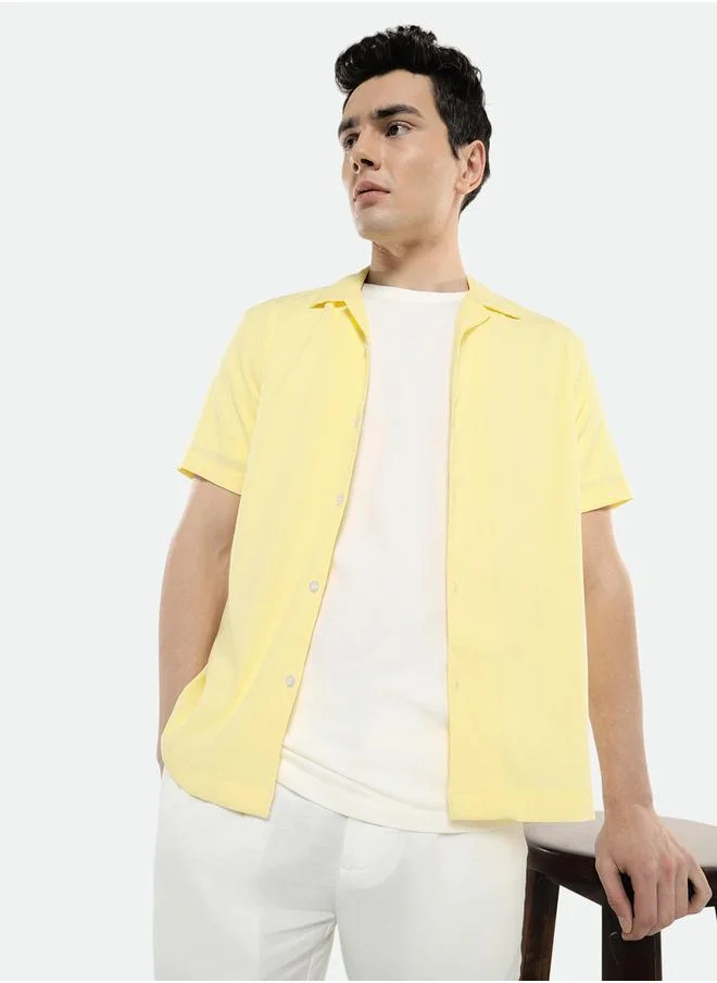 دينيس لينغو Textured Casual Shirt with Buttons by Styli