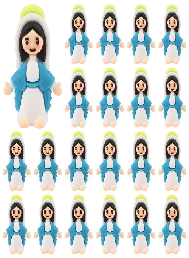 JOFONY 30PCS Little Virgin Mary Figurines,Mini Virgin Mary Dolls Bulk Little Figures to Hide and Seek Sunday School Easter Eggs Stuffers Baptism Gift Religious Party Favors（Blue） - Image 1