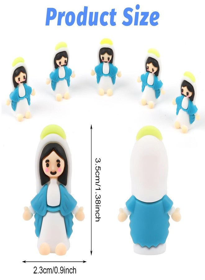 JOFONY 30PCS Little Virgin Mary Figurines,Mini Virgin Mary Dolls Bulk Little Figures to Hide and Seek Sunday School Easter Eggs Stuffers Baptism Gift Religious Party Favors（Blue） - Image 2