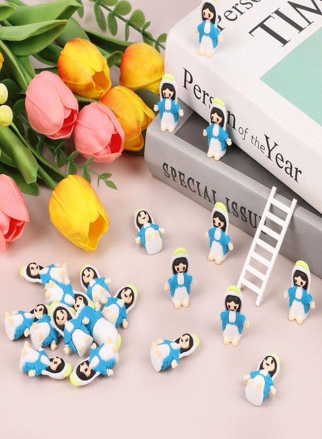 JOFONY 30PCS Little Virgin Mary Figurines,Mini Virgin Mary Dolls Bulk Little Figures to Hide and Seek Sunday School Easter Eggs Stuffers Baptism Gift Religious Party Favors（Blue） - Image 5