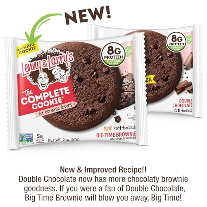 Lenny & Larry's The Complete Cookie, Big Time Brownie, Soft Baked, 8g Plant Protein, Vegan, Non-GMO, 2 Ounce Cookie (Pack of 12) - Image 2