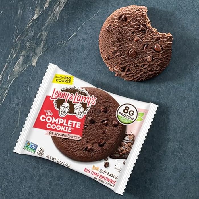 Lenny & Larry's The Complete Cookie, Big Time Brownie, Soft Baked, 8g Plant Protein, Vegan, Non-GMO, 2 Ounce Cookie (Pack of 12) - Image 4