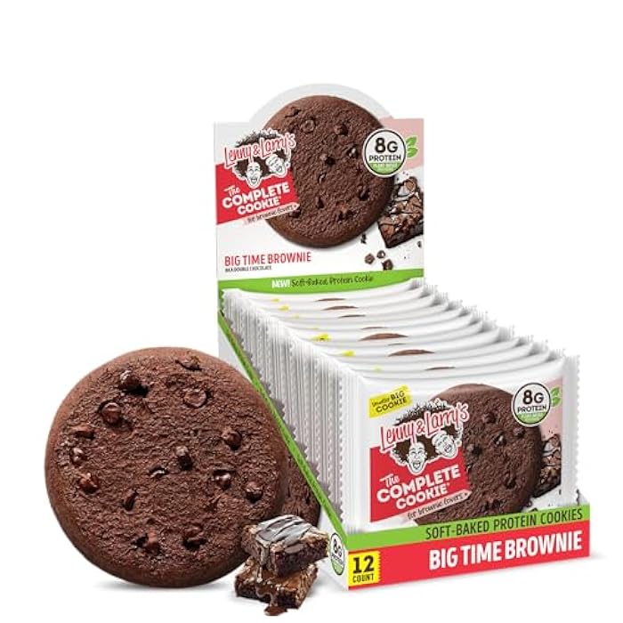 Lenny & Larry's The Complete Cookie, Big Time Brownie, Soft Baked, 8g Plant Protein, Vegan, Non-GMO, 2 Ounce Cookie (Pack of 12) - Image 1