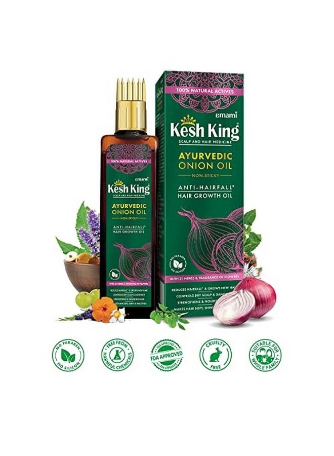 Kesh King زيت البصل العضوي كيش كينغ مع أوراق الكاري يقلل تساقط الشعر حتى 98% ويعزز نمو الشعر | تركيبة غير لزجة | عطر الزهور | فوائد البصل وأوراق الكاري والأملاء والبرينغراج - 100 مل - Image 4