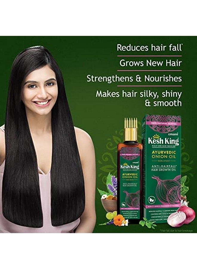 Kesh King زيت البصل العضوي كيش كينغ مع أوراق الكاري يقلل تساقط الشعر حتى 98% ويعزز نمو الشعر | تركيبة غير لزجة | عطر الزهور | فوائد البصل وأوراق الكاري والأملاء والبرينغراج - 100 مل - Image 5