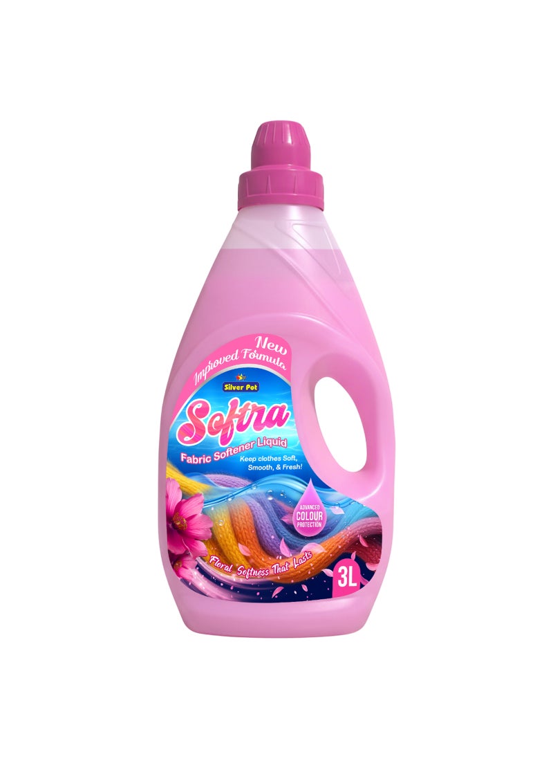 Silver Pot Silverpot Fabric Softener Liquid Pink Floral 3L - Image 1