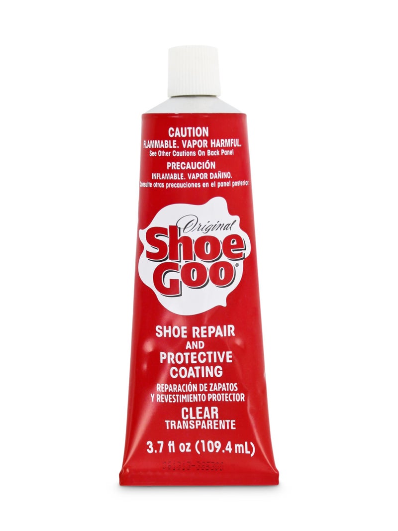 SOF SOLE Original Shoe Goo - 3.7 fl oz Tube - Clear Shoe Glue - Repairs Soles, Heels, Patches Small Holes - Bonds on Contact, Dries Within 24 Hrs, Waterproof - Works on Leather, Rubber, Vinyl, Canvas - Image 1