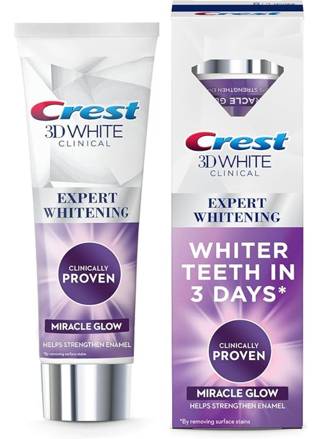 Crest 3DWhite Clinical Miracle Glow Toothpaste Advanced Whitening Technology Oral Care 75 ml - Image 1