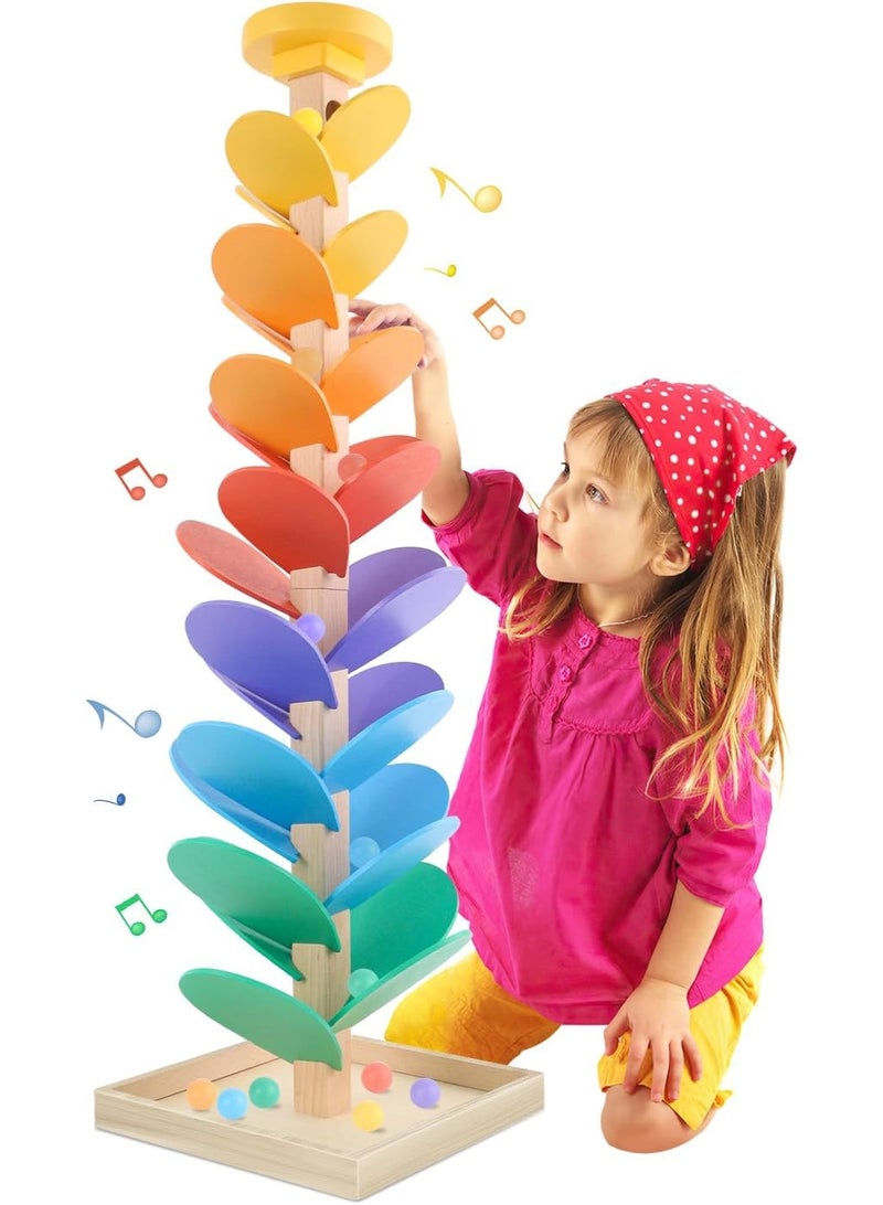 Wooden Marble Run Music Tree Montessori Toys for Kids 3+ Years Old Marble Ball Run Learning Game Wood Color Sorting Toys for 4-8 Boys and Girls Birthday - Image 2