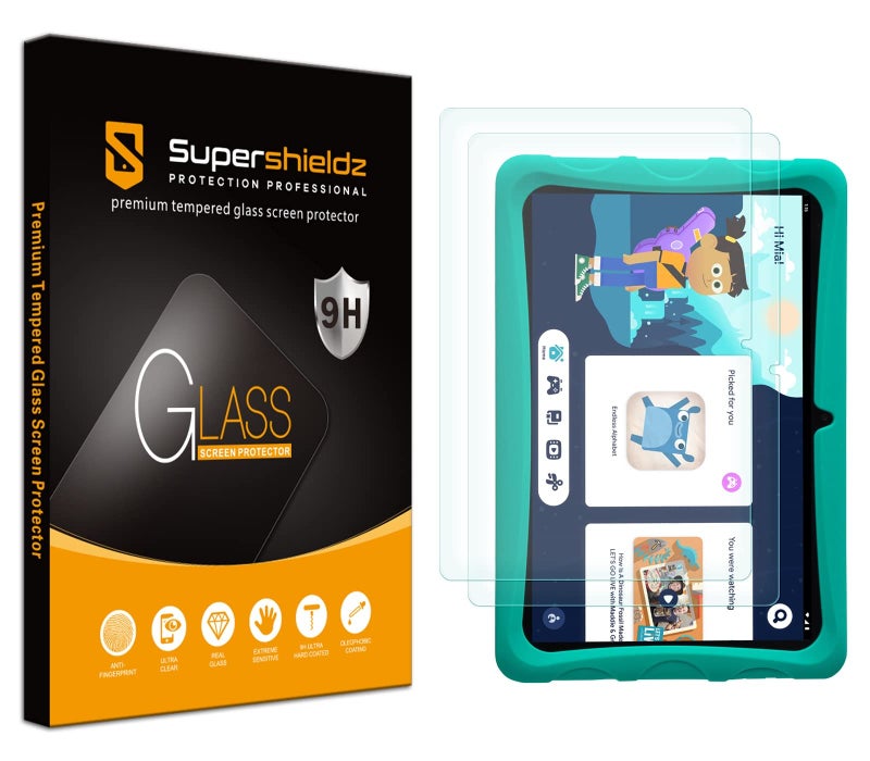 Supershieldz (2 Pack) Designed for Onn 10/10.1 inch Kids Tablet (2022, 3rd Gen) Screen Protector, (Tempered Glass) Anti Scratch, Bubble Free - Image 1