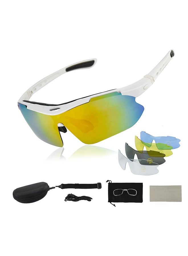 Polarized Sport Sunglasses With 5 Interchangeable Lenses Adjustable Sports Glasses Kit Cycling Running Driving Fishing Sport Sunglasses Ideal For Outdoor Activities
