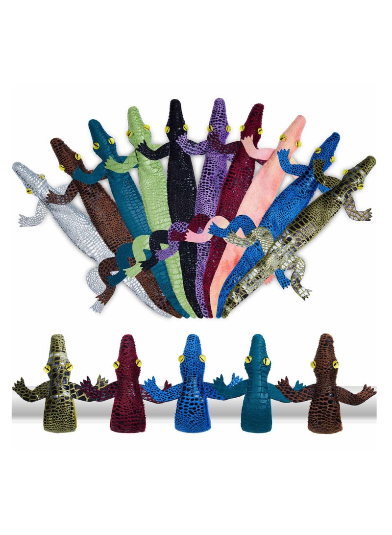 KASTWAVE 10-Piece Assorted Sequin Slap Bracelets Set - Crocodile & Animal Designs, Cool Snap Bracelets for Halloween Easter Party Favors - Image 1