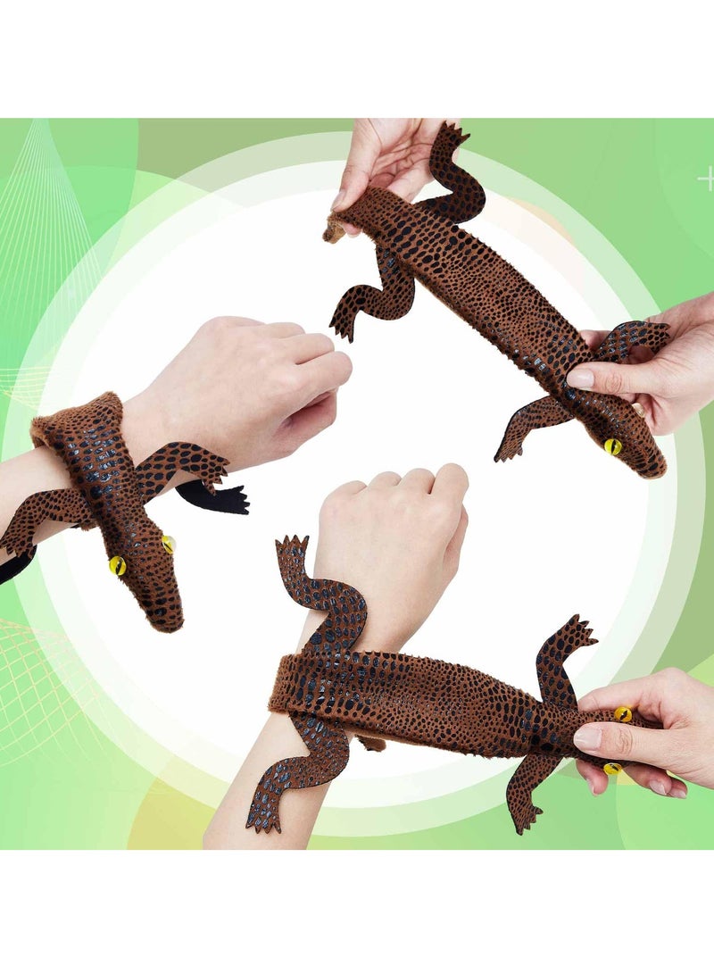 KASTWAVE 10-Piece Assorted Sequin Slap Bracelets Set - Crocodile & Animal Designs, Cool Snap Bracelets for Halloween Easter Party Favors - Image 4