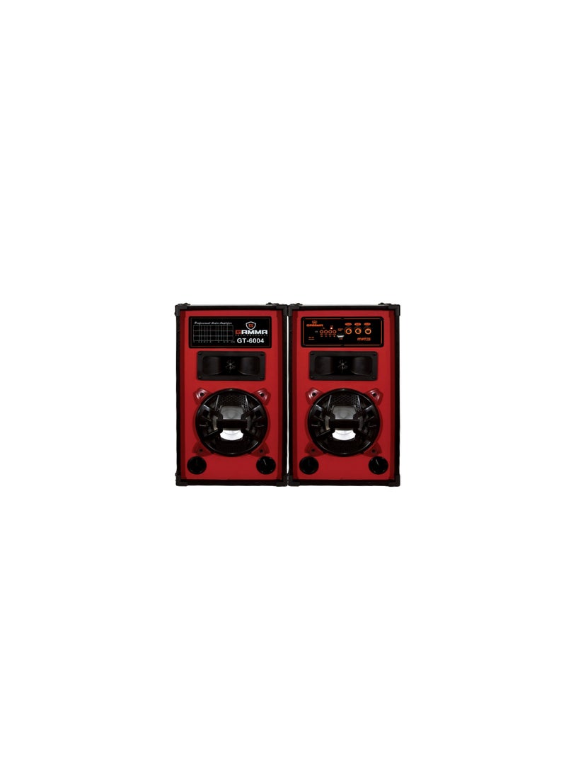 Gamma GT-6004 60W Bluetooth Powered Speaker System with USB, SD/MMC, Remote Control & Wooden Cabinet
