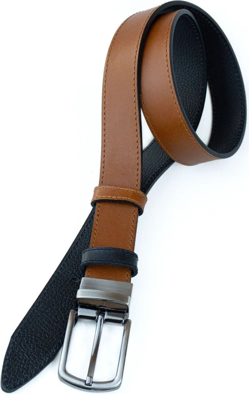 Gayış Double-Sided Rotating Buckle Genuine Leather 3.5cm Classic Men's Belt