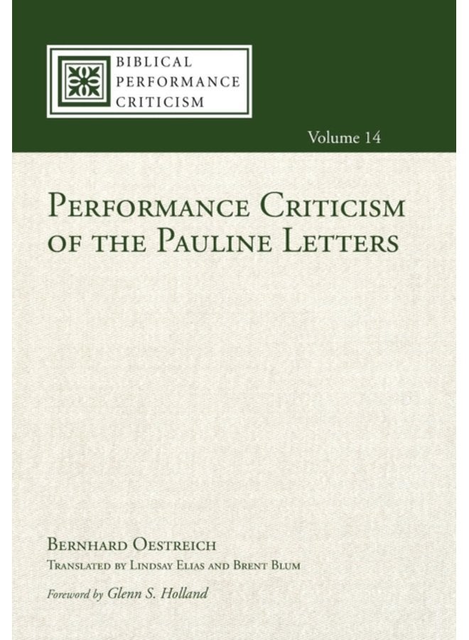 Performance Criticism of the Pauline Letters 14 - Hardback