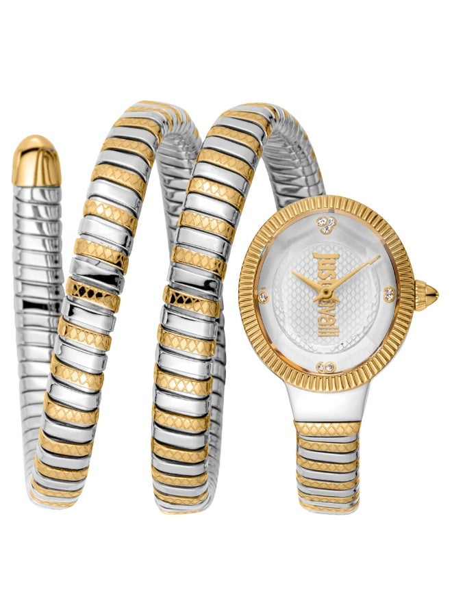 Just Cavalli Signature Snake After Party Two Tones YG Silver Women's Watch - Image 1