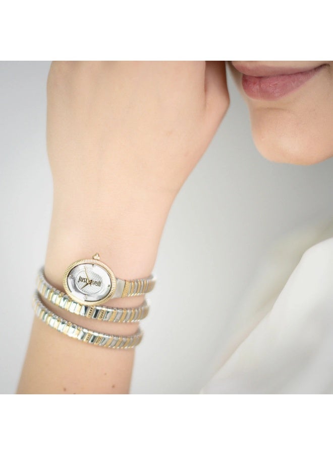 Just Cavalli Signature Snake After Party Two Tones YG Silver Women's Watch - Image 4