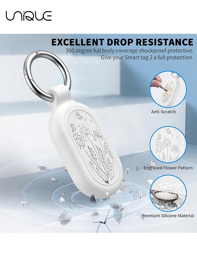 يونيك 2 حزمة - لسامسونج جالاكسي سمارت تاج 2 جراب ، غطاء سيليكون كامل الحماية مقاوم للماء مضاد للخدش لجالاكسي سمارت تاج 2 جراب لمفاتيح محفظة أمتعة الأليفة (أسود + أبيض) - Image 3