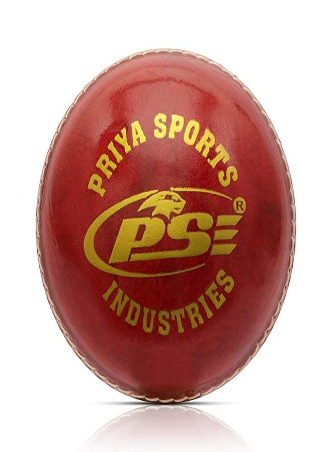 PSE Priya Sports Leather Club Cricket Ball Red Pack of 2 (2Part) - Image 2