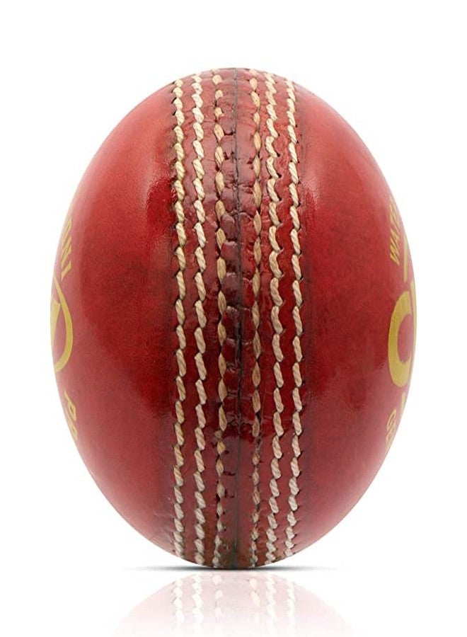 PSE Priya Sports Leather Club Cricket Ball Red Pack of 2 (2Part) - Image 3
