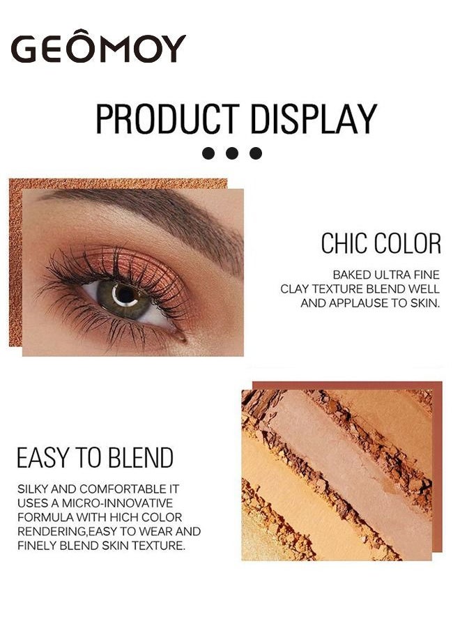 Geomoy - 16 Colors Luxury Multifunctional Eyeshadow Palette Blush Matte Pearlescent Sequins Beginners Easy To Use - Image 1
