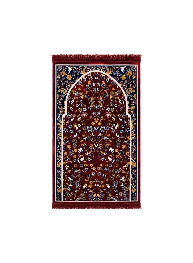 SEGADTY Affordable Prayer Mat From Segadty with Elegant Islamic Designs | Comfortable for Daily Prayer,Mehrab-decorated design, red - Image 2