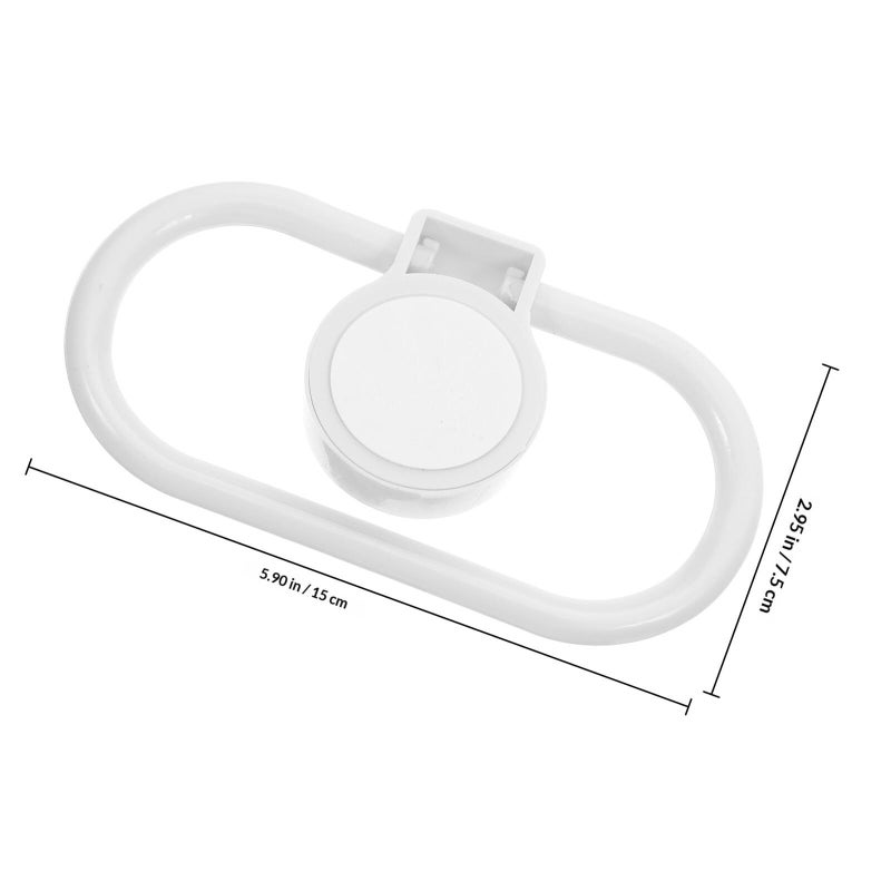 Self Adhesive Towel Rings Wall Mounted Rack White Set Of 3 For Bathroom Kitchen Shower - Image 3