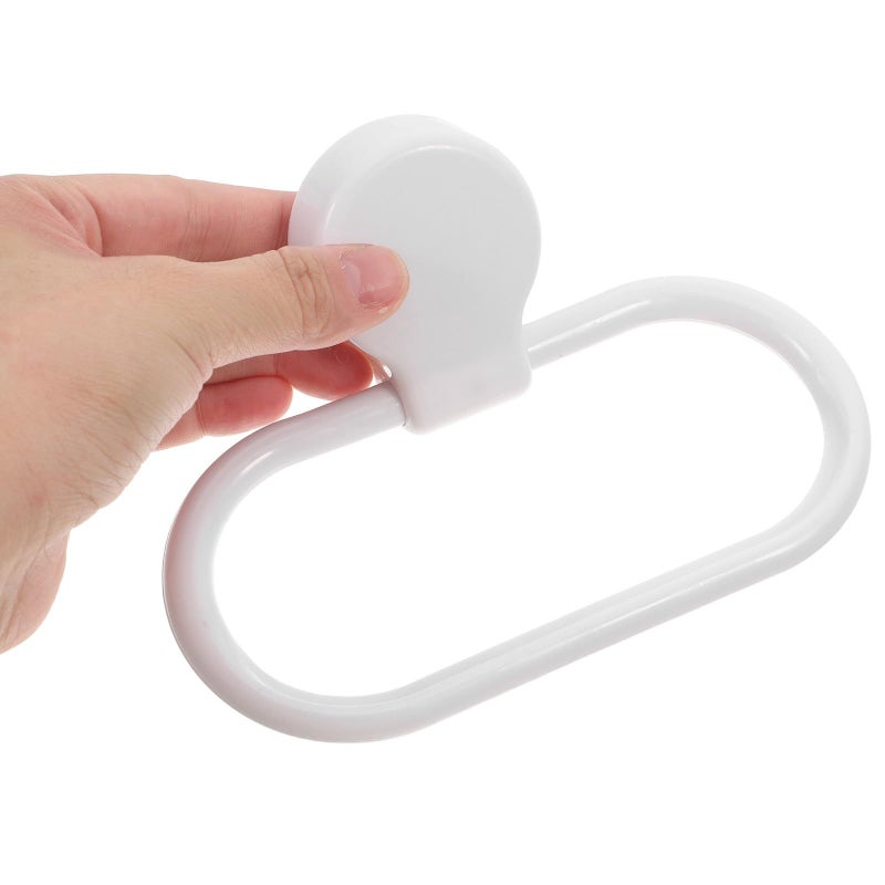 Self Adhesive Towel Rings Wall Mounted Rack White Set Of 3 For Bathroom Kitchen Shower - Image 4