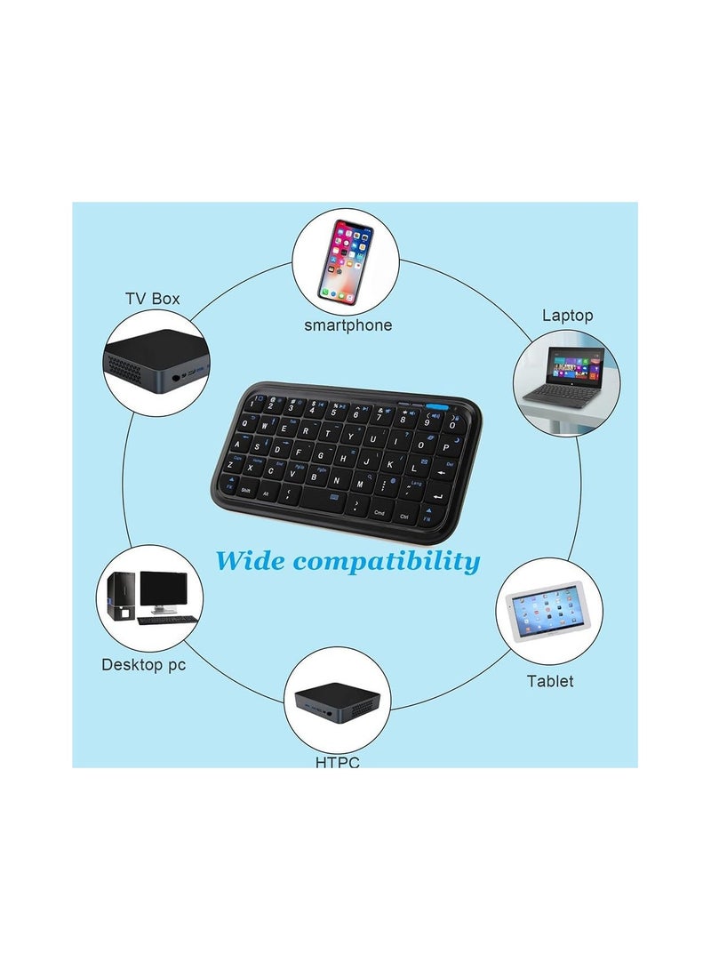 Y&D Wireless Keyboard Super Mini, Rechargeable Cordless Bluetooth Keybaord, Silent Compact Small Pocket Travel Keypad, Portable Slim Keyboard, for Computer Laptop PC Notebook Tablets Smartphones - Image 2