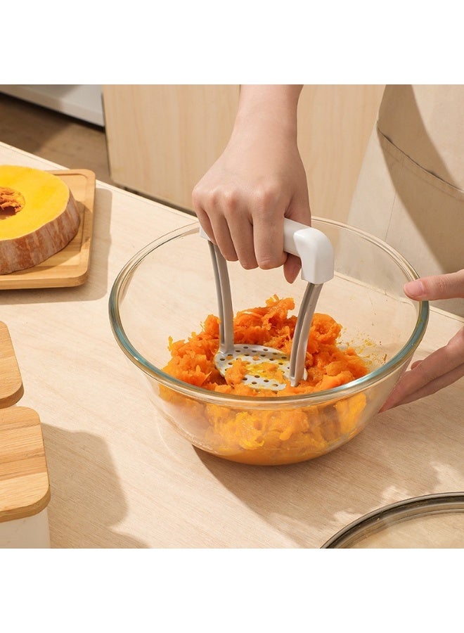 Hand-Press Potato & Garlic Masher Purees Baby Food, Fruit And Vegetable Smasher, with Wide Ergonomic Horizontal Handle Fine-Grid Plate - Image 2