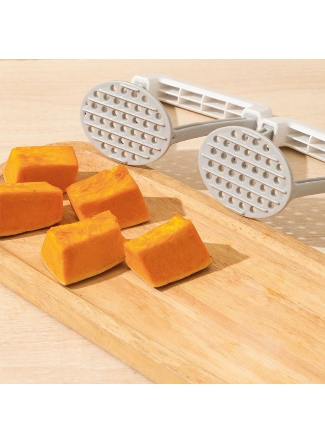 Hand-Press Potato & Garlic Masher Purees Baby Food, Fruit And Vegetable Smasher, with Wide Ergonomic Horizontal Handle Fine-Grid Plate - Image 3
