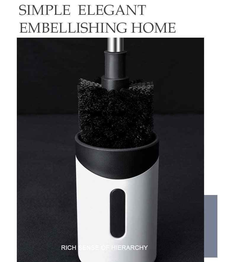 TGOPIT Toilet Brush and Holder Set Soft Silicone Bathroom Toilet Cleaning Brush Set with Stainless Steel Long Handle NonSlip Soft Bristle Brush Quick Drying Holder Set Wall Mounted1 Pack - Image 5
