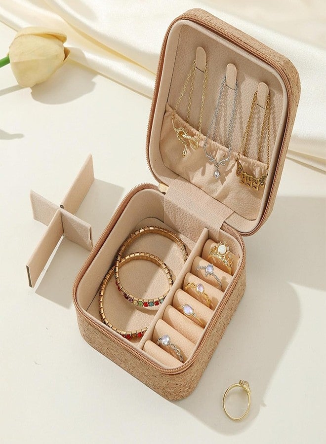 RALTS Faux Leather Mini Jewelry Travel Case,Small Travel Jewelry Organizer, Portable Jewelry Box Travel Mini Storage Organizer Portable Display Storage Box For Rings Earrings Necklaces Gifts - Image 5